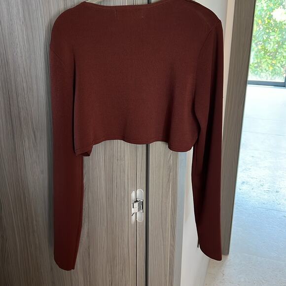 NEW! $128 SOLID & STRIPED shrug cropped open front sweater top XL - Picture 10 of 10